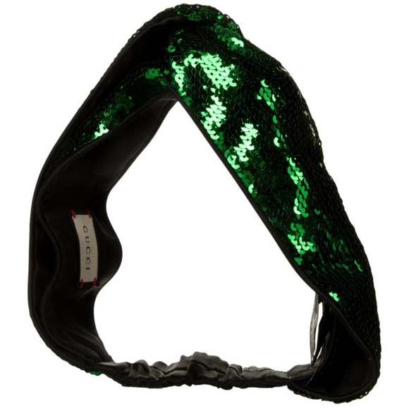 GUCCI - Green Sequin Knot Headband - Picture 3 of 12